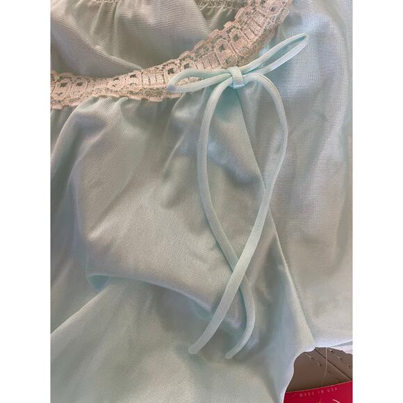 Deena Vintage Seafoam Lace Accented Nightgown NEW - Picture 6 of 7